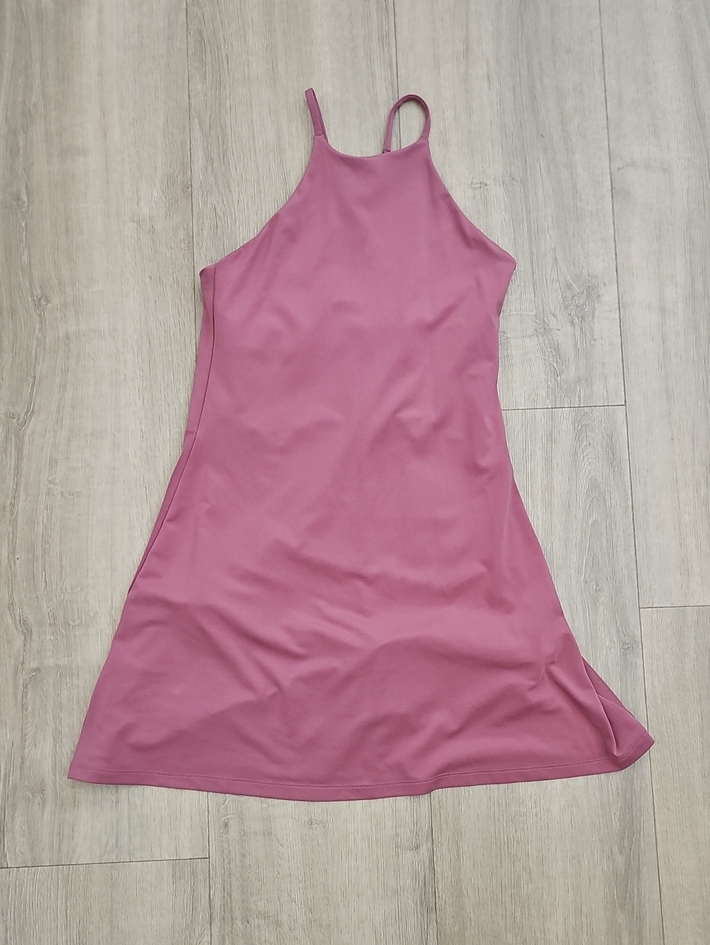girlfriend collective Mauve Pink Halter Mini Dress Size Medium